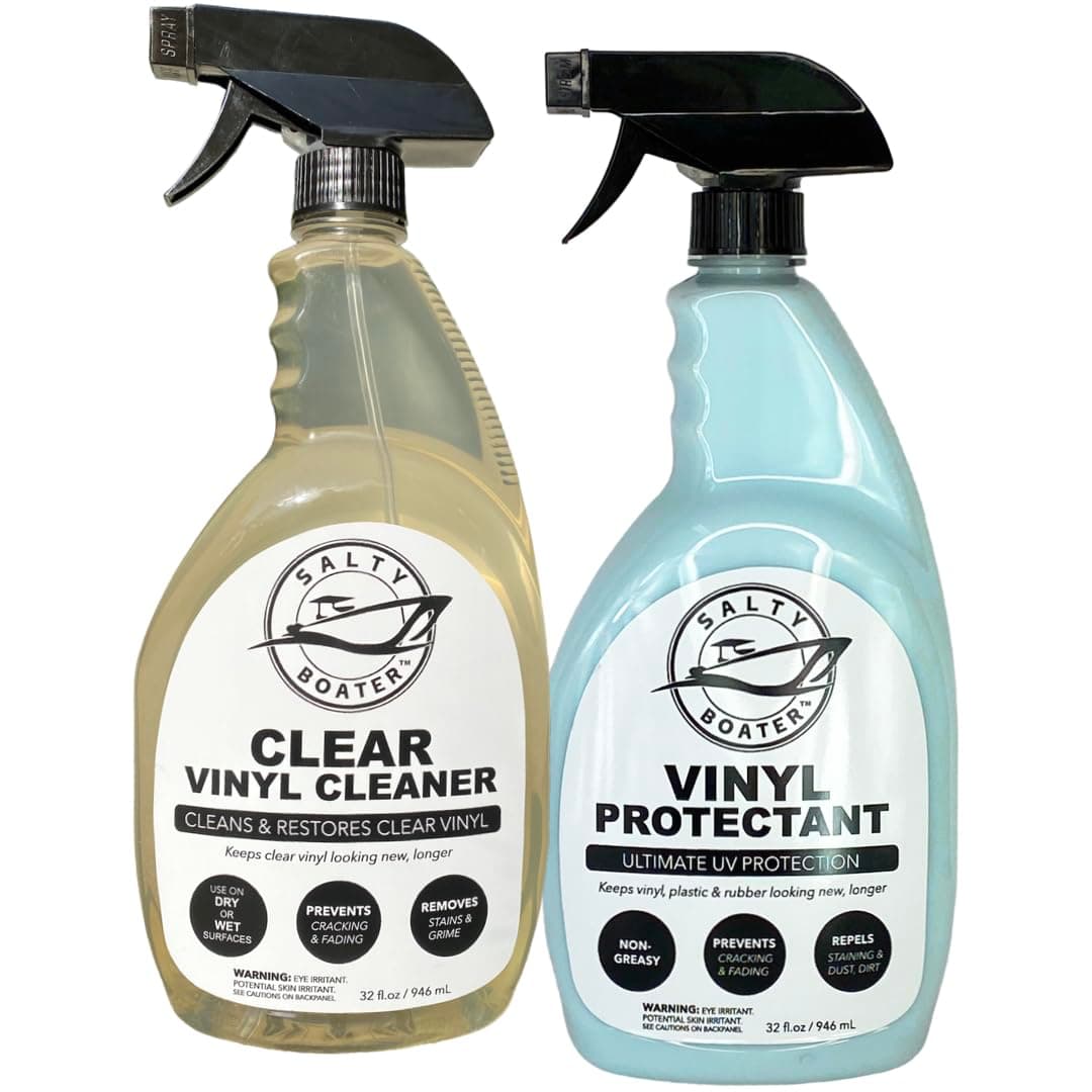Ultimate Boating Cleaning Kit (2 32oz) - Boat Vinyl Clear and Protectant 90 Days UV Protection - Boat Seat Protection