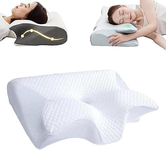 Cleshy Ergonomic Pillow,Ergonomic Pillow Side Sleeper, Proper Alignment Ergonomic Pillow,Protect Your Neck and Spine,Versatile Support Cleshy Pillow for All People (White)