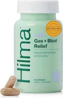 Natural Gas and Bloating Relief for Women, Doctor Formulated with Organic Ingredients, Lemon Balm, Fennel and Peppermint Leaf, 50 Vegan Capsules