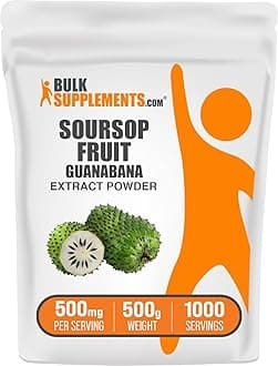 BulkSupplements.com Soursop Fruit Extract Powder - Guanabana Extract, Herbal Supplement - Gluten Free, 500mg per Serving, 500g (1.1 lbs) (Pack of 1)