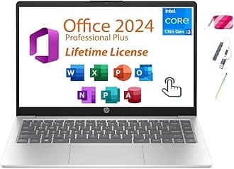 HP 15.6" Touchscreen Laptop, Intel 13th Core i3-1315U, Webcam Ai Copilot, Long Battery Life, Type C, Windows 11 Pro, W/BTP Bundle, Lifetime Office 2024 Included (32GB RAM | 1TB PCIe SSD)