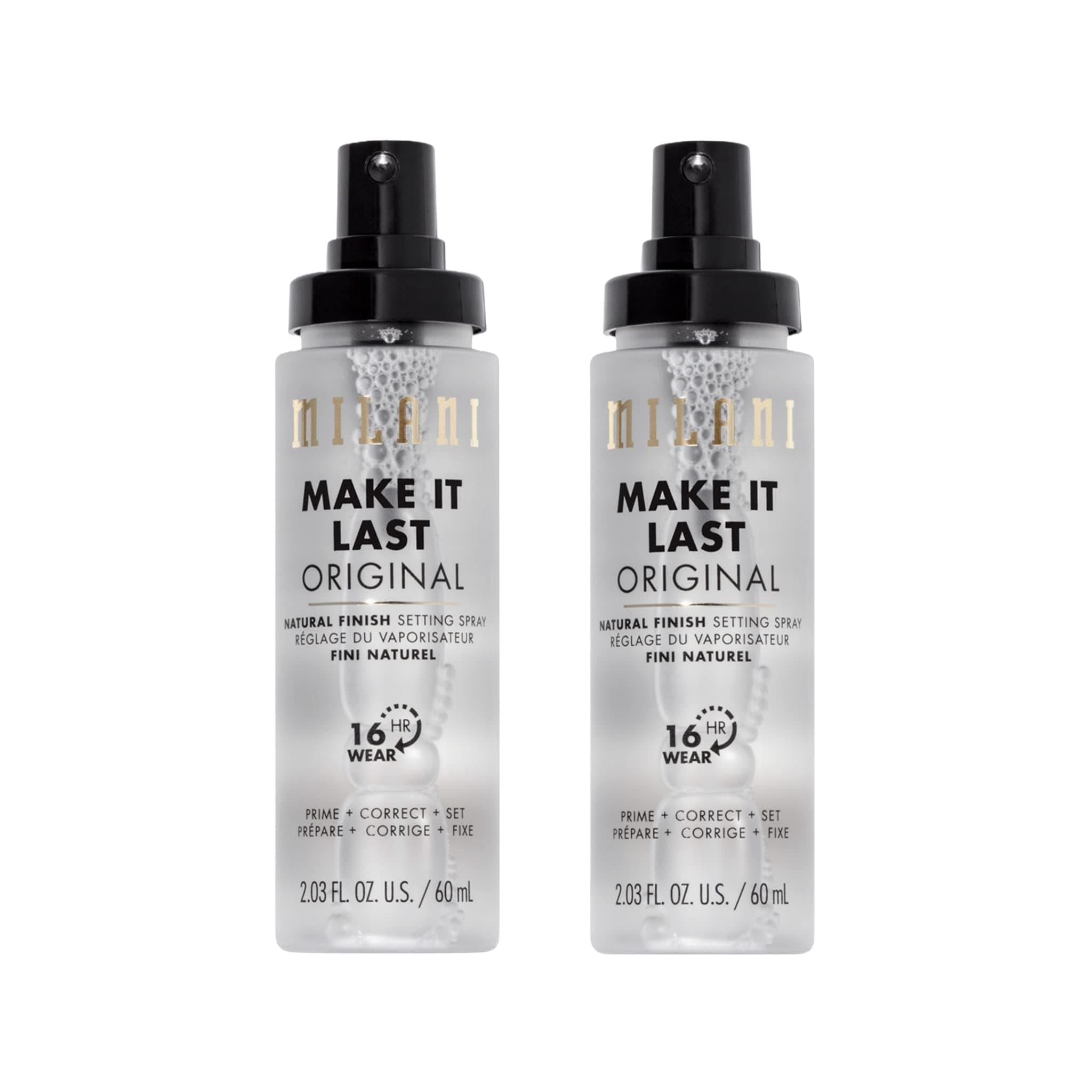 Milani Setting Spray + Primer, Make It Last Original - Natural Finish with Niacinamide for Hydration, Setting Spray for Makeup and Face Primer, 3-in-1 Prime + Hydrate + Set, 2.03 Fl. Oz - 2 Pack