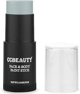 CCbeautyLight Grey Face Paint Stick,Face Painting Kit,Non Toxic SFX Makeup For Grayscale Wolf Vampire Halloween Costume Cosplay,Oil Based Professional FX Body Paint,Full Coverage Painting Foundation