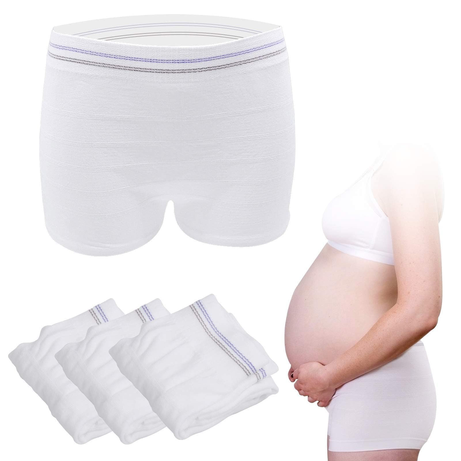 Maternity Knickers 3 Pack Disposable Postpartum Underwear Breathable & Stretchable Maternity Pants for C-Section Recovery/Incontinence/Travel