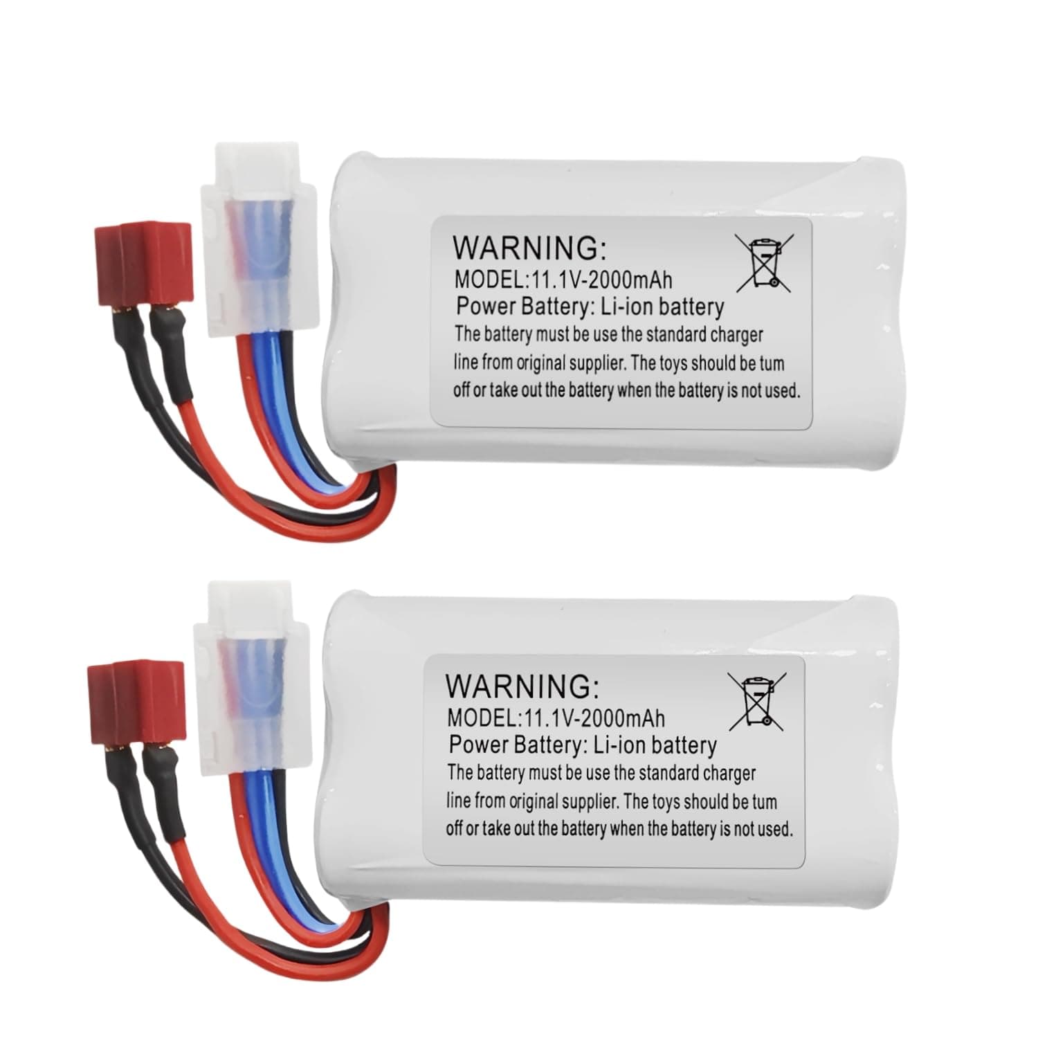 sea jump 2PCS 11.1V 2000mAh T Plug Lithium Battery for R608 2104 210E 200E Brushless High Speed Water Cooling RC Speedboat Electric RC Boat Model Tumbler Toy Boat Battery