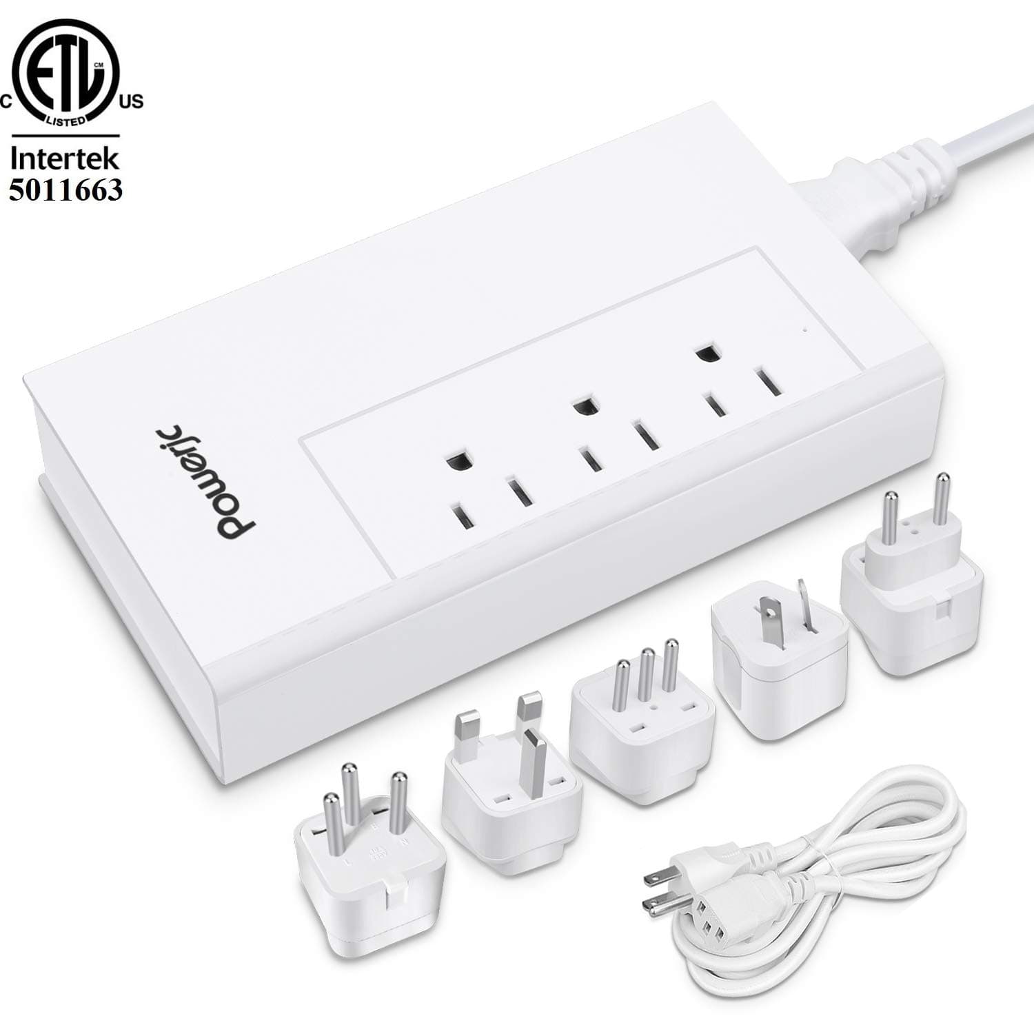 Voltage Converter Travel Universal Power Adapter 1875W Step Down 220V to 110V with 4 Smart USB Charging Ports Inner Cooling Design Without Any Noise Powerjc
