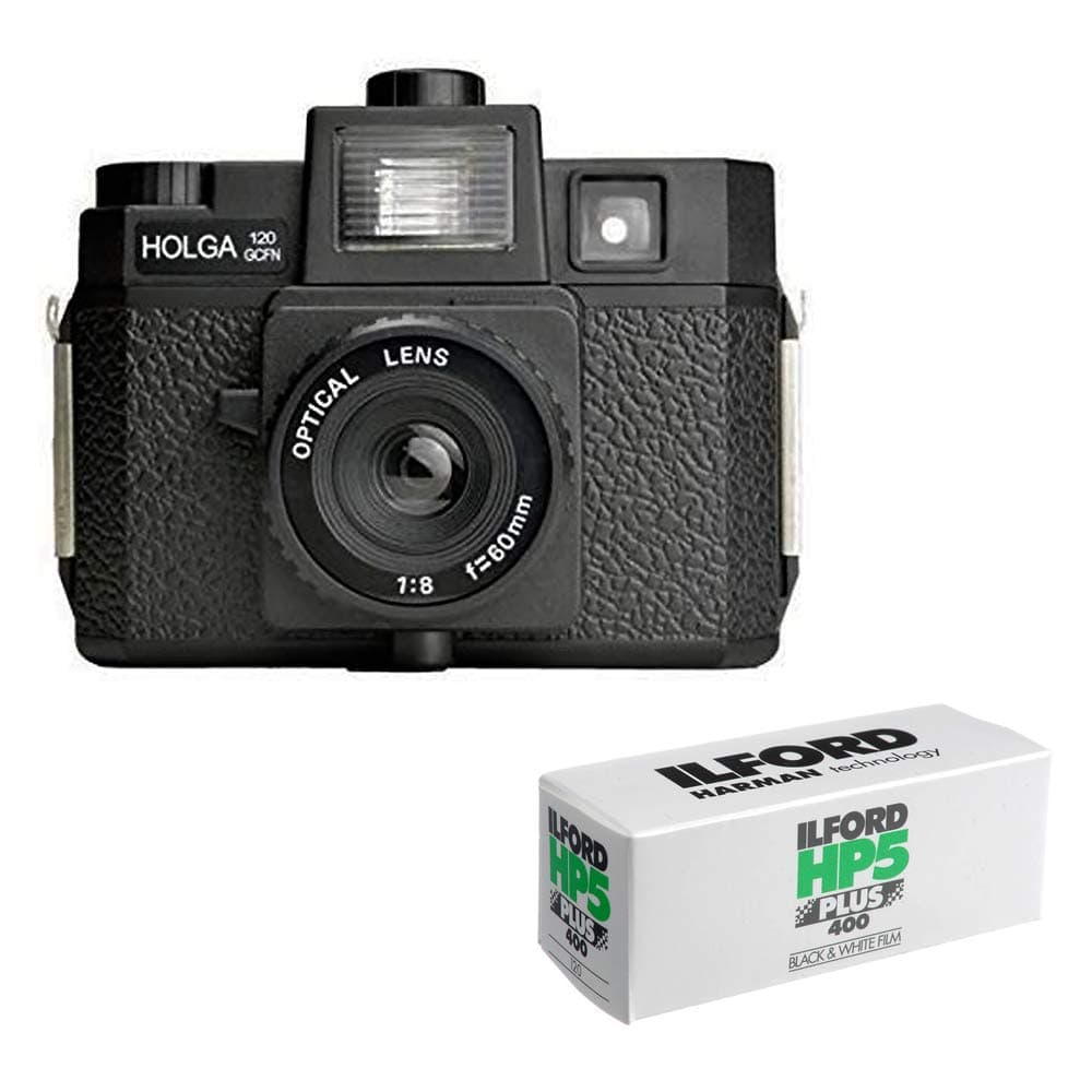 120GCFN Medium Format Film Camera with Ilford HP5 Plus Black and White Negative Film (120 Roll Film) Bundle