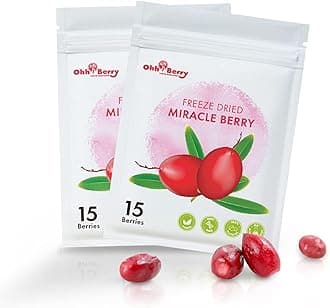 Ohh! Berry Miracle Berry [all 30 of them],Miracle Berries are 100% Natural & Freeze-Dried Friut Snacks to Turn Sour To Sweet and Reduce Sugar Use For Better Health Forever,No Preservatives