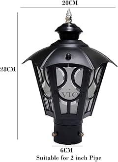 Lyse Decor Gate Lights for Outdoor Waterproof, Gate Lamps for Main Gate/Boundary, Outdoor Wall Lights, Main Gate Lights Pillar Waterproof (Pack of 2)