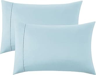 Bedsure King Size Pillow Cases Set of 2 - Light Blue Polyester Microfiber Pillowcases 2 Pack, Super Soft Pillow Case Cover with Envelop Closure, 20x36 Inches