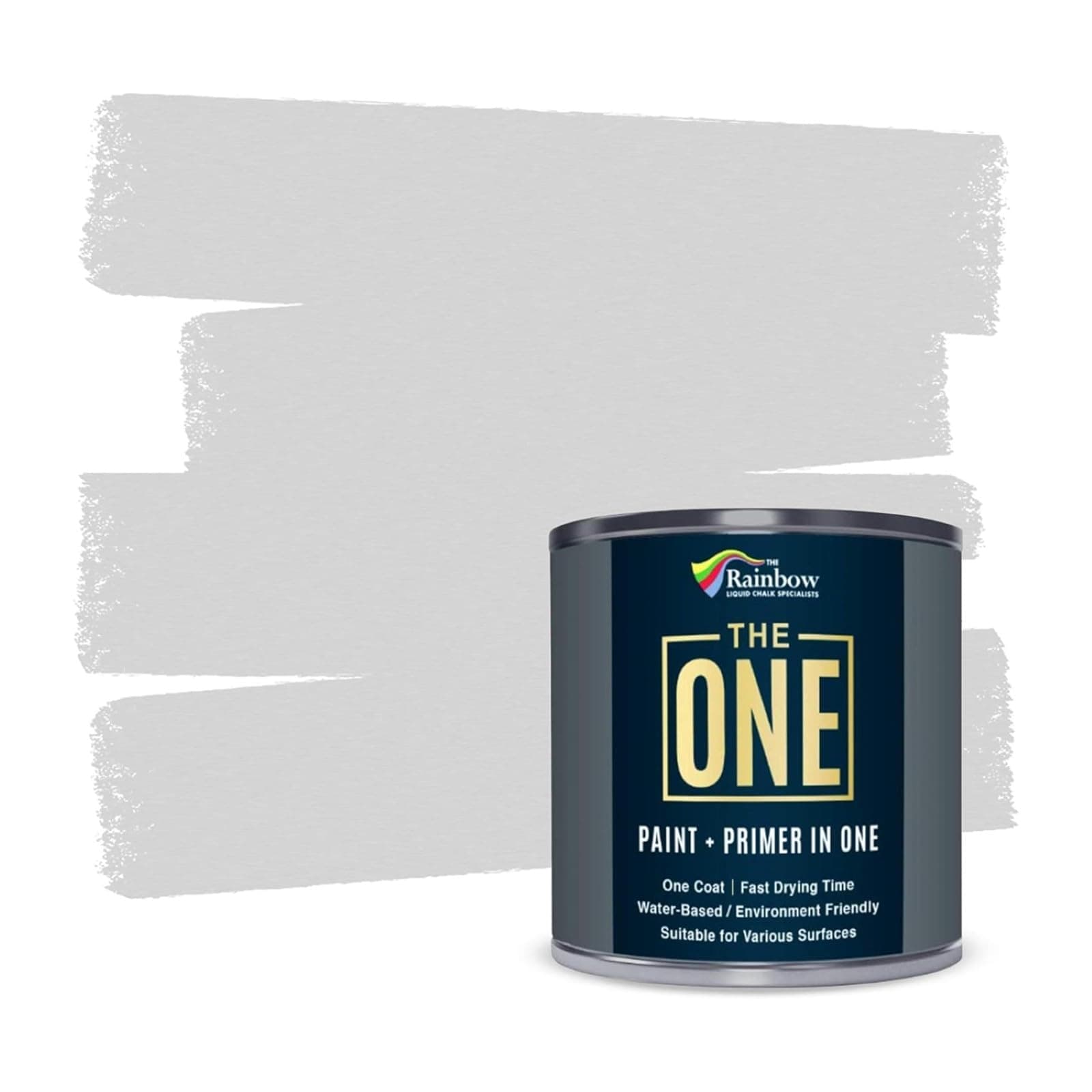 THE ONE All-In-One Paint & Primer - Light Grey Matte, 84.5 Fl Oz/2.5 Liter | 1 Coat Formula | Easy Indoor & Outdoor Decorating for Home & Garden Walls, Floors & Furniture | Water-Based & Low VOC