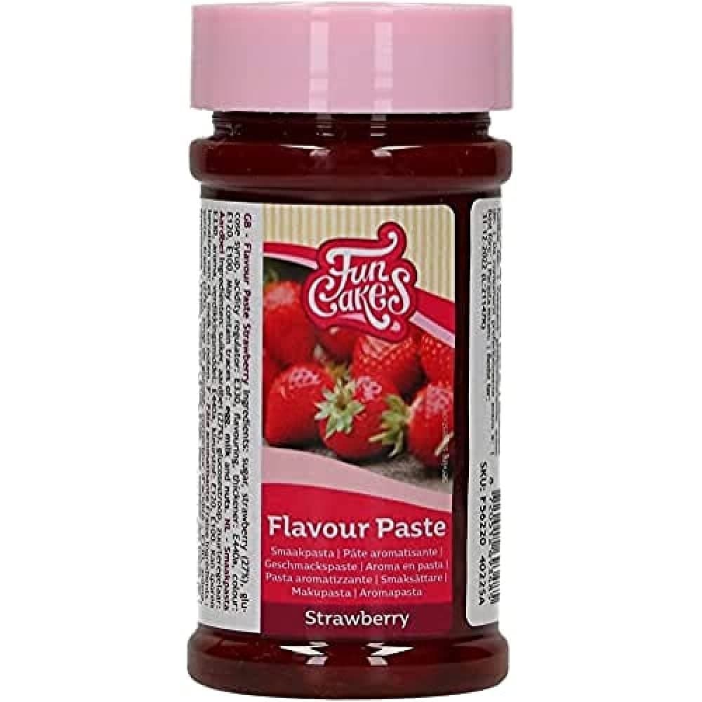 FunCakes Flavour Paste Strawberry: Food flavourings, Great Taste, Perfect for Cake Decorating, Suitable for Batter and Fillings. 120 g.