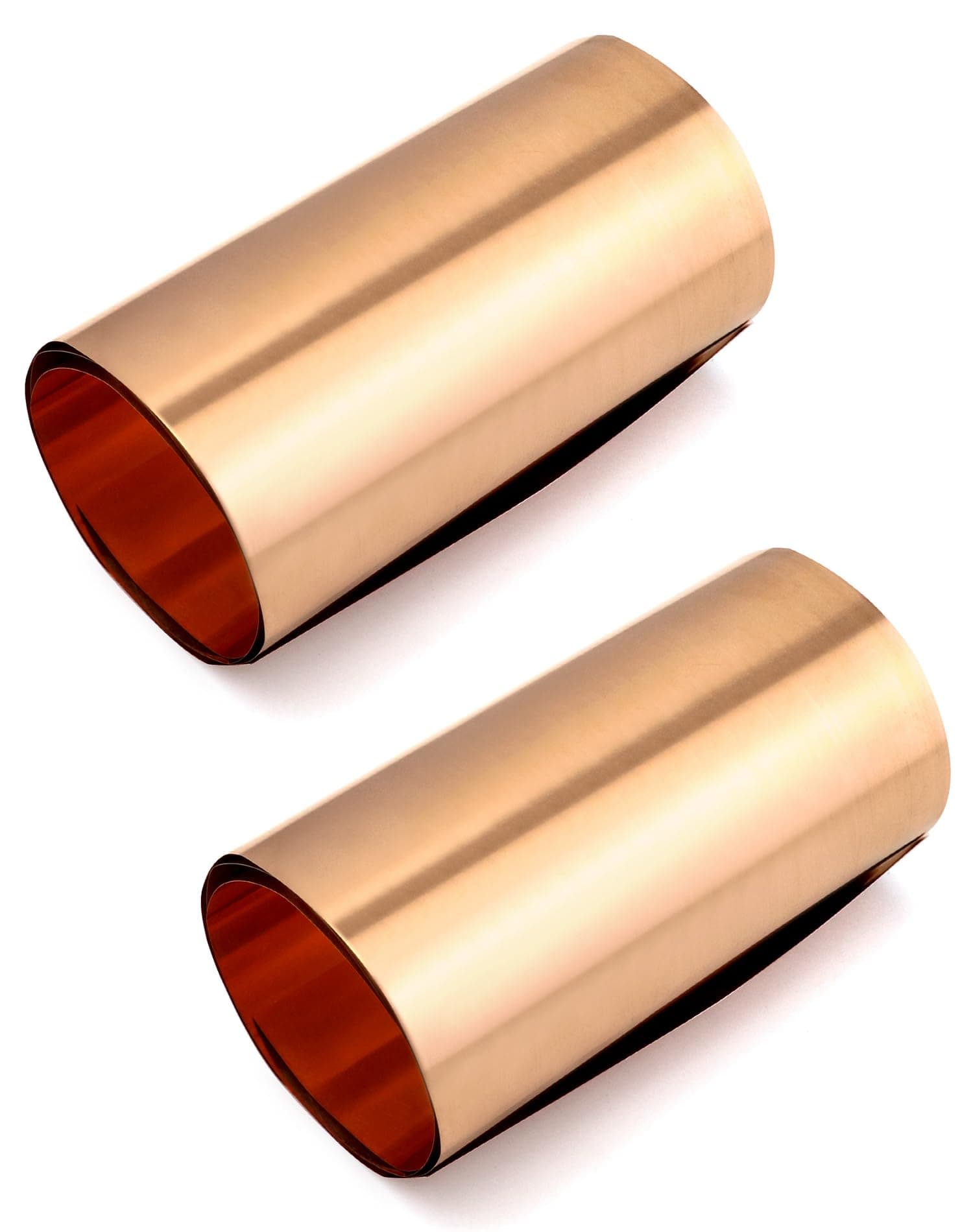 2 Rolls of 0.1mm Copper Sheet Roll, 99.9% Pure Copper Metal Sheet Foil - Each Roll 0.1mm x 20cm x 1M (0.004" x 8" x 39.5")