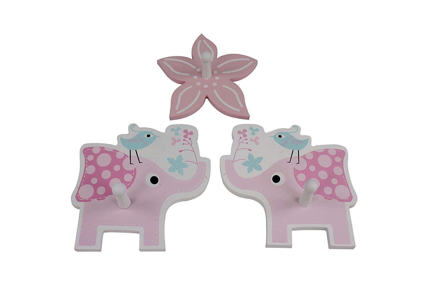 Hoddmimis MDF Decor Kids Wall Mounted Coat Rack Hooks Hangers, Set of 3