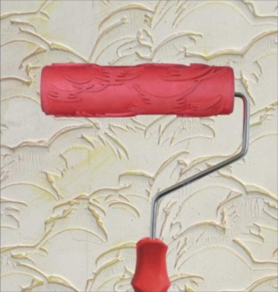 Greek Art 7" DIY Patterned Paint Roller Decorative Rubber Roller Decorative Art Roller Texture Roller with Plastic Handle (Pattern C7)