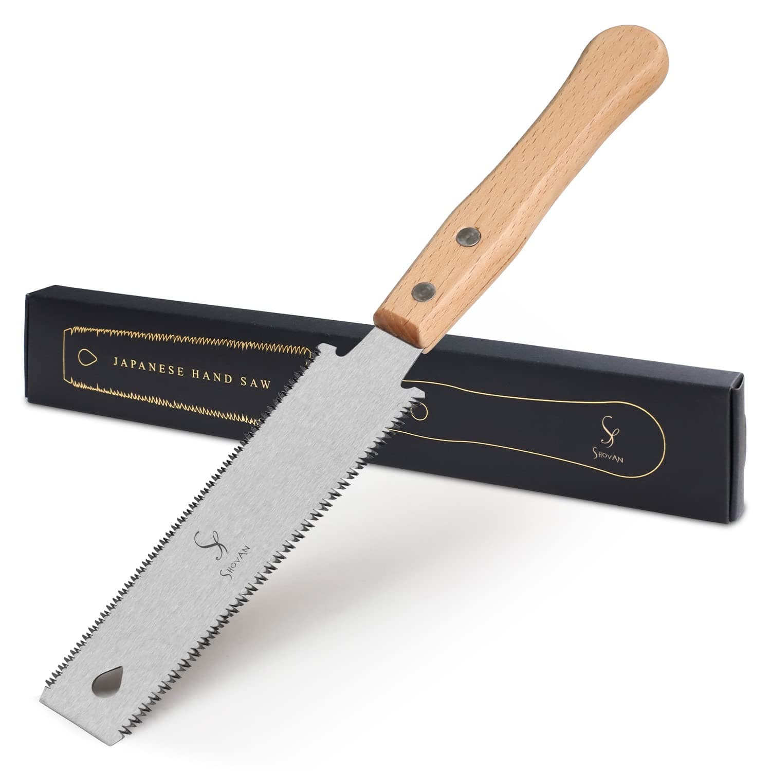 Japanese Hand Saw Woodworking Tools, SS SHOVAN Double Edged 11/17 TPI Flush Cut Saw, Wooden Handle Pull Saw Small Handsaw for Fine Cutting Wood