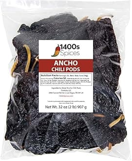 2lb Ancho Chili Dried Peppers Bulk, Food Service by 1400s Spices