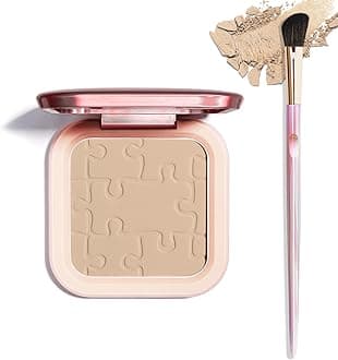 Cream Contour Powder Palette Kit with Brush & Mirror, Matte Bronzer Cool Toned Contour Powder Palette for Face Sculpting Makeup (#C01 Soft Grey)