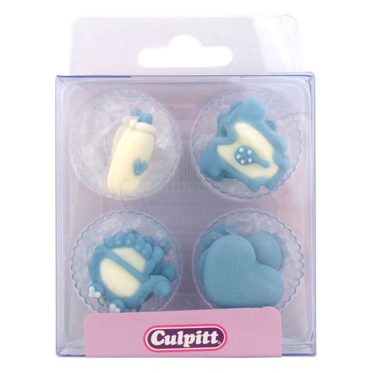 Culpitt Sugar Cake Decorations Blue Baby Shapes