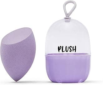 Lilac Lush Microfiber Beauty Blender with Case | Makeup Sponge That Saves Up to 60% Makeup | Olive Cut Blender | For All Makeup Formulations | Cruelty-Free | Latex-Free | Vegan