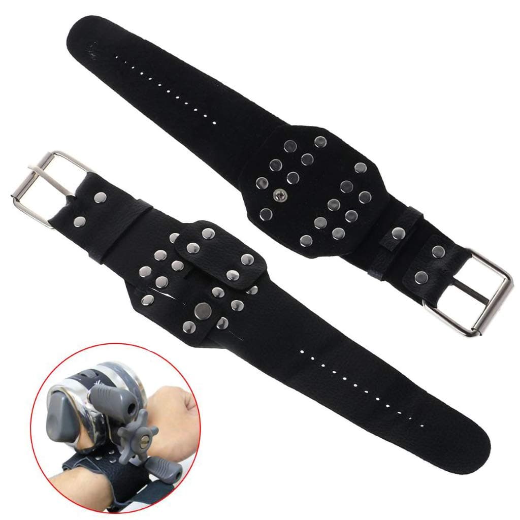 2 Pack Wrist Guard Protector PU Wristband for Archery Hunting Fishing Shooting Slingshot, Black