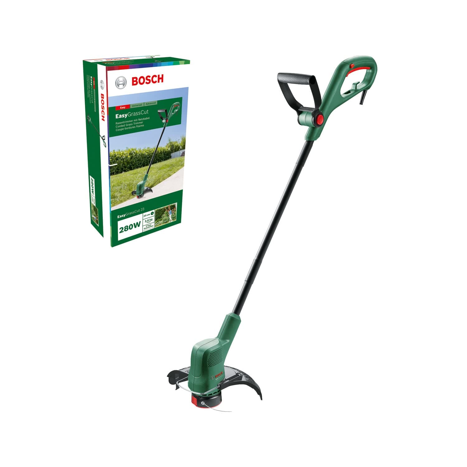 Electric Grass Trimmer EasyGrassCut 23 (280 Watt, cutting diameter 23 cm, in carton packaging)