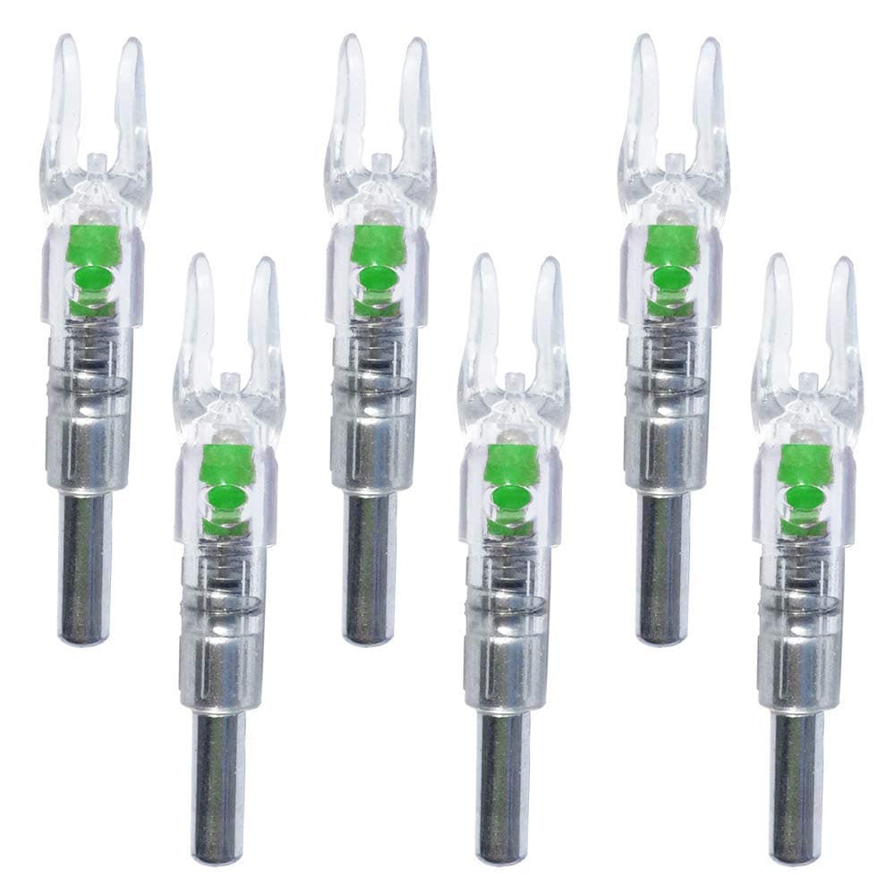 6PCS-S Lighted Nocks for Arrows with .244/6.2mm Inside Diameter Compound Bow Arrow Nock for Hunting Shooting