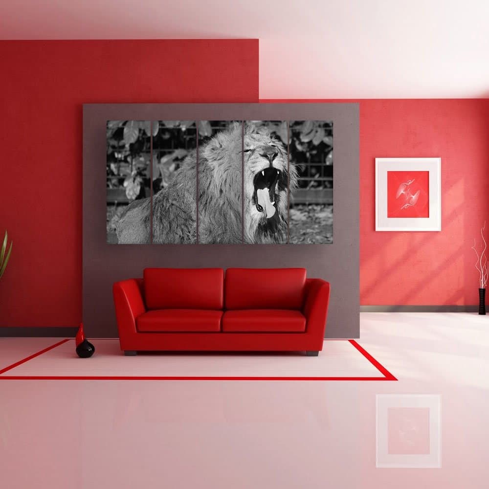Inephos Multiple Frames Beautiful Lion Wall Painting (150cm x 76cm)
