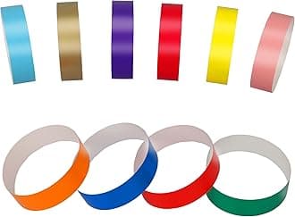 200 Pcs Plastic Neon Wrist Bands - Waterproof, Lightweight, Concert & Party Wristbands - 10 Colors