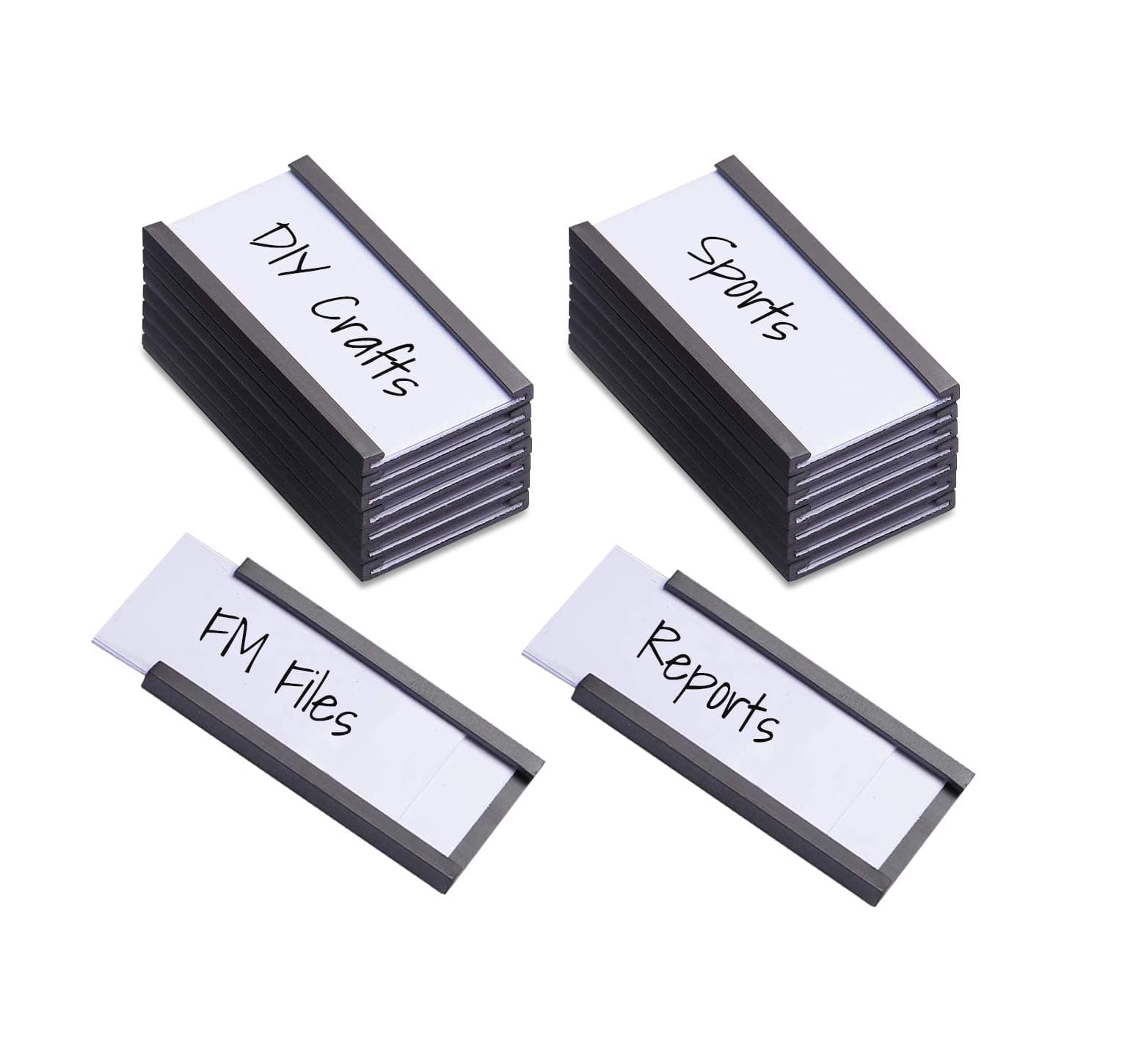 Magnetic Shelf Label Holder - C Channel - Magnetic Strips with Protective Films - Labels for Shelf Organization - 1" x 2" - 25 Pieces (25)