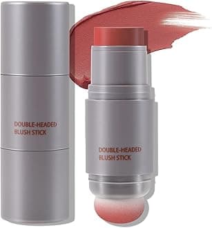 Cream Blush Stick, Double-head, Lightweight Long-lasting Color Natural Blush Makeup Stick, Multi Face Blush for Cheek, Lip and Eye, Dewy Finish for All Skin Tones