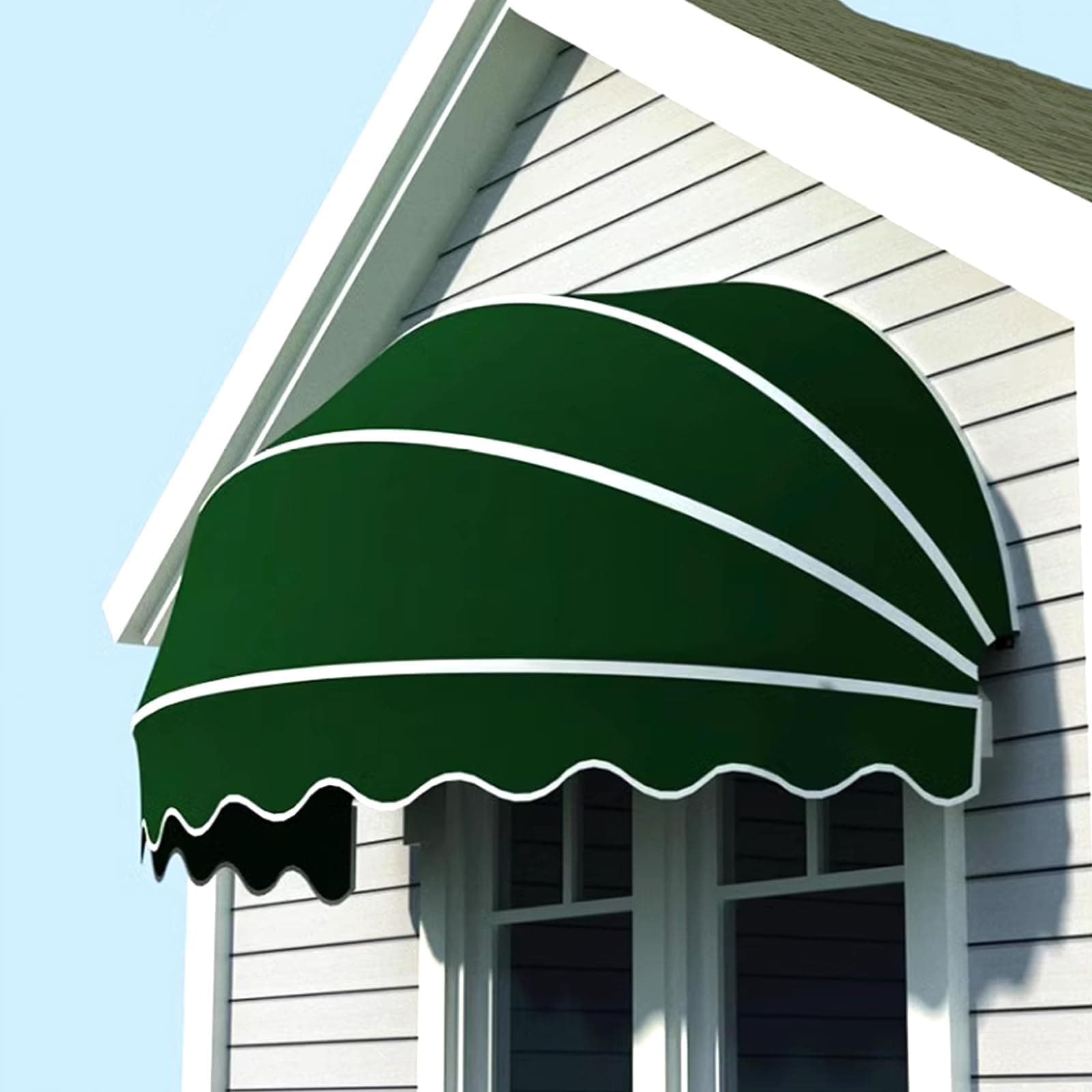 Dome Awning Door Window Awning Foldable Watermelon Shape Balcony Patio Garden Awning for Residential and Commercial, Deck, Balcony, Patio(Green,135CM)