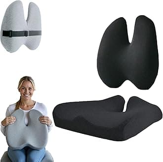 Nordic Comforts Seat & Lumbar Cushion, Nordic Comforts Seat Cushion, Nordicscomforts Orthopedic Lumbar Cushion, for Office & Travel – Hip & Sciatic Comforts, Long-Lasting (Black Sets)