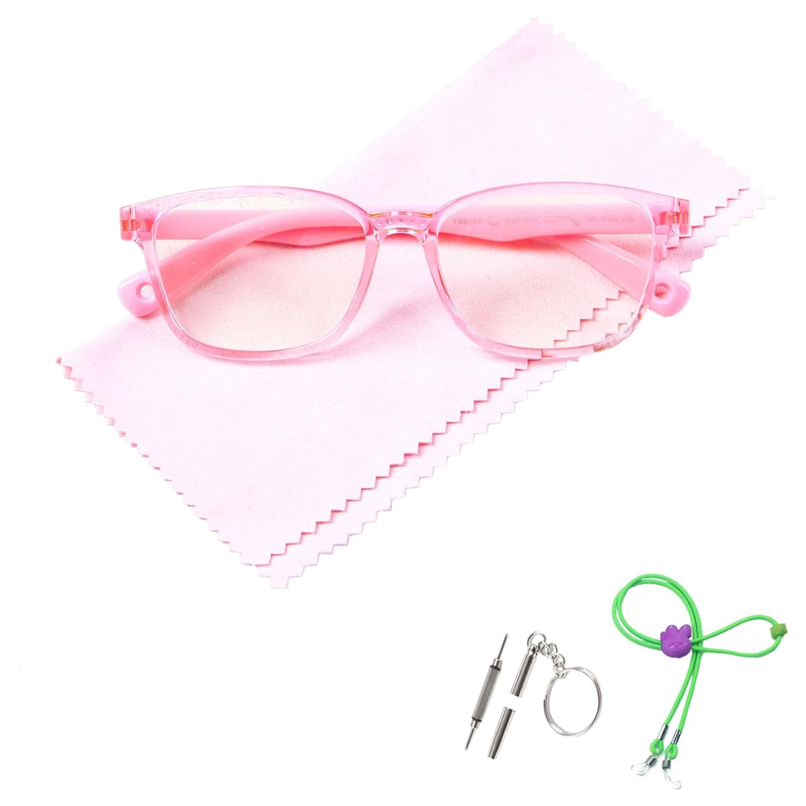 Blue Light Blocking Glasses for Kids,Children's Computer Glasses for Age 4-13,Unbreakable Frame Anti-Blue Ray Glasses With Case,Anti UV400 & Eyestrain