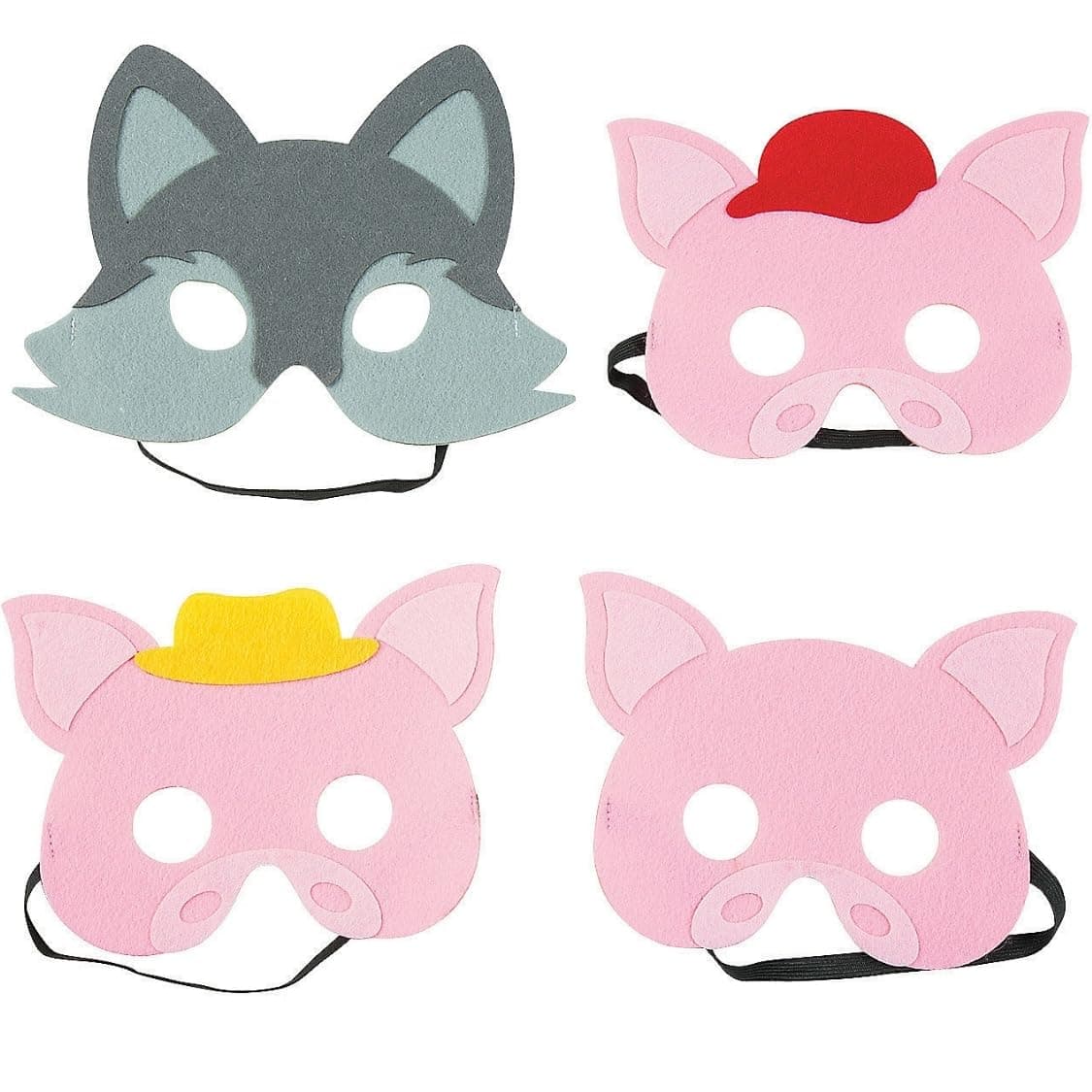 Fun Express THREE LITTLE PIGS MASKS - Apparel Accessories - 4 Pieces