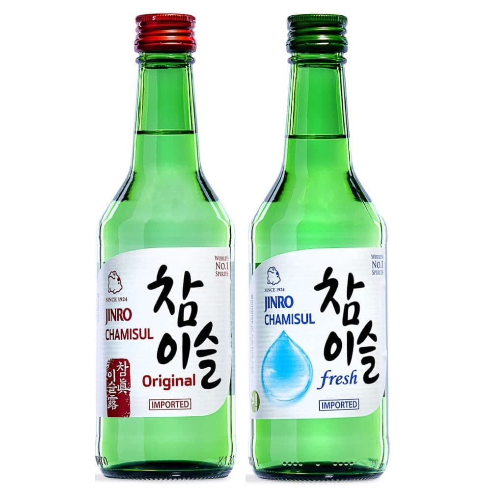 Chamisul Soju Duo pack - Classic 350ml alc 20.1% and Fresh 350ml 16.9% alc