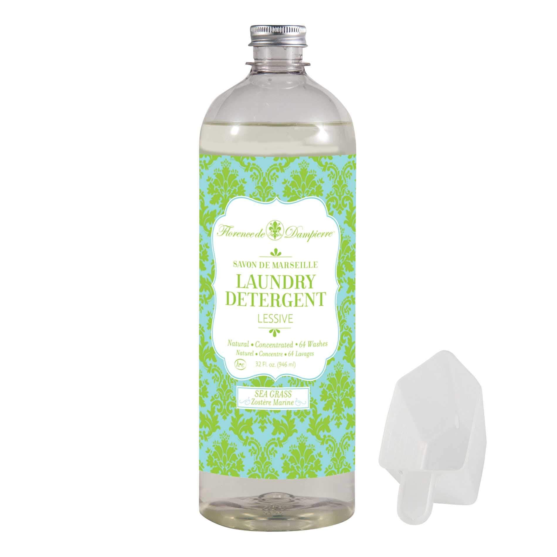 Florence de Dampierre 64 Load, All-Natural Savon de Marseille Soap, Liquid Laundry Detergent, 32 oz. Seagrass