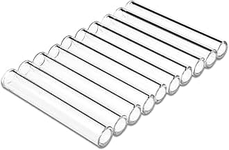 3 Inches Long 10 Pieces Glass Borosilicate Tubes 12 mm OD 2mm Thick Wall Tubing, Clear Tubes for Art DIY