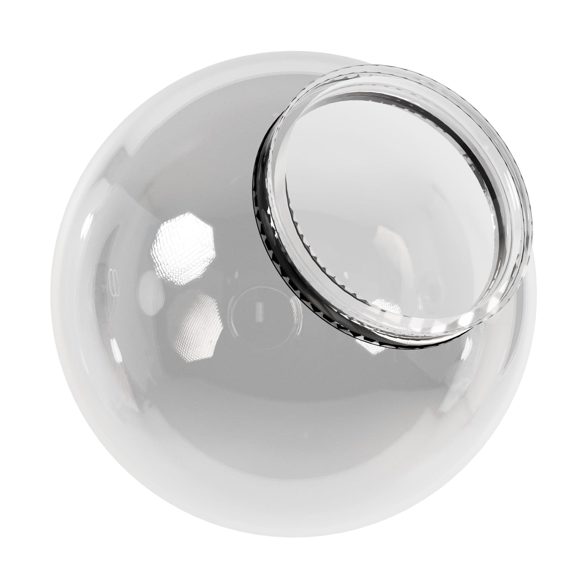 KASTLITE 8" Clear Acrylic Lamp Post Globe | Smooth Textured with 3.91" Fitter Neck | Manufactured in the USA | Plastic Light Cover - Not Glass