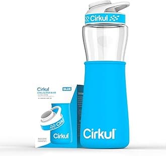 Cirkul Blue 22 Oz. Plastic Bottle Chill Sleeve and Lid, Sports Accessory, Reusable, Sweat Resistant, Hand Wash Only