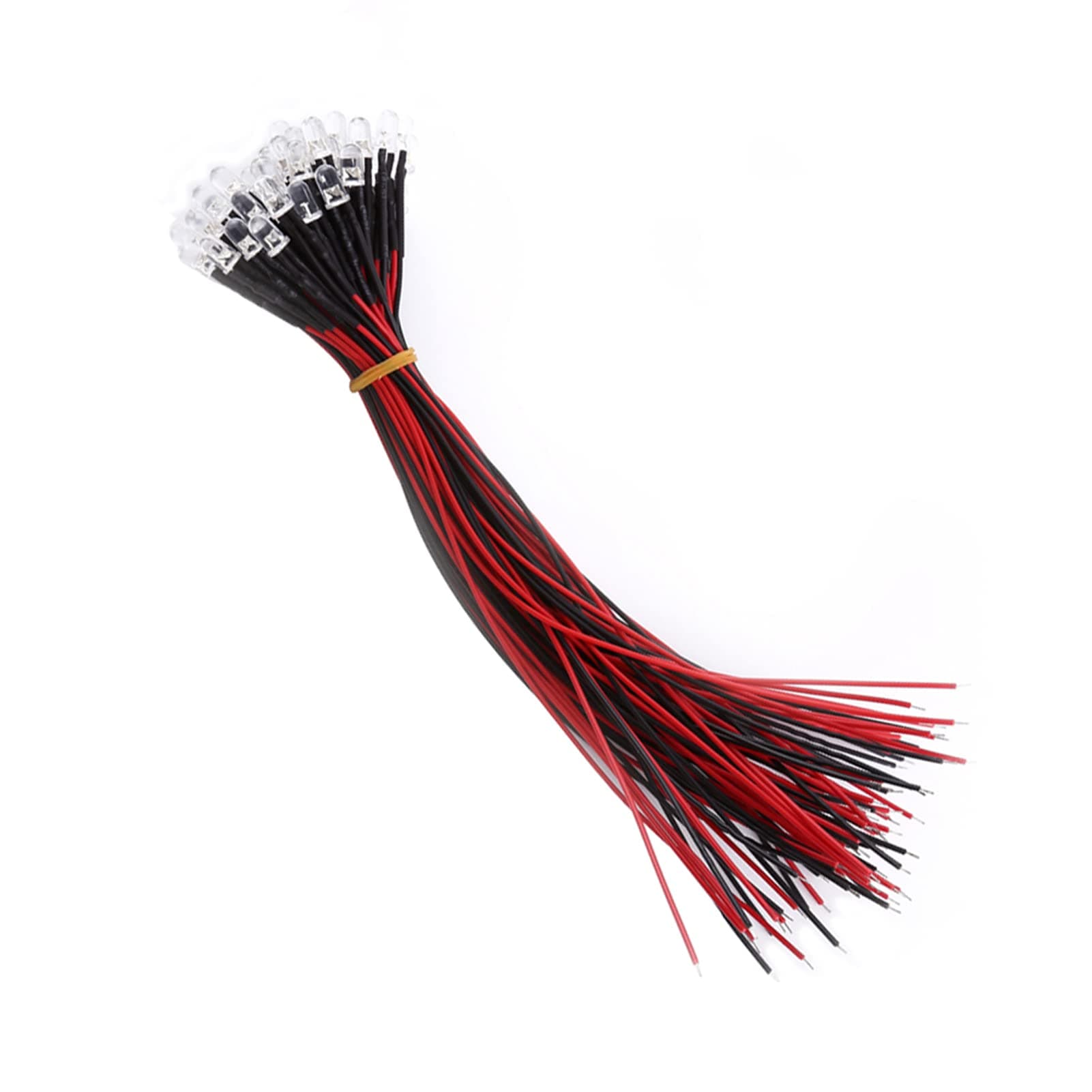 50Pcs 3/5/10mm LED Lights Emitting Diodes DC9-12V Pre Wired Round Water Clear Small LED Lamps Lights DIY for Science Project Experiment Lighting Projects (White Light-5mm)