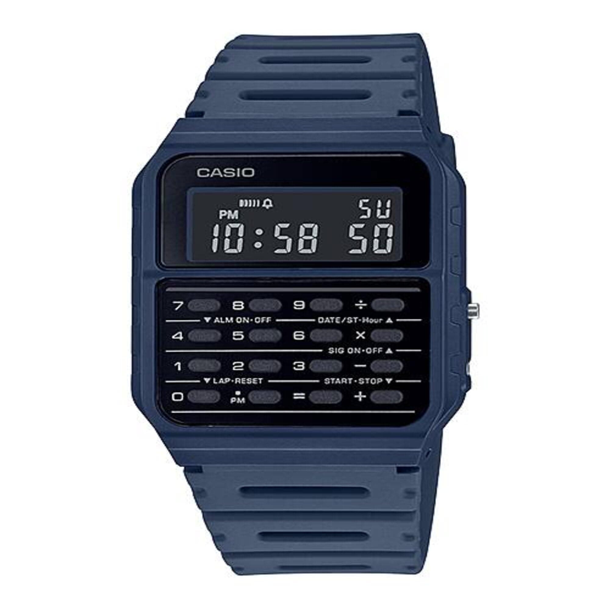 CA-53WF-2B Calculator Blue Digital Mens Watch Original New Classic CA-53