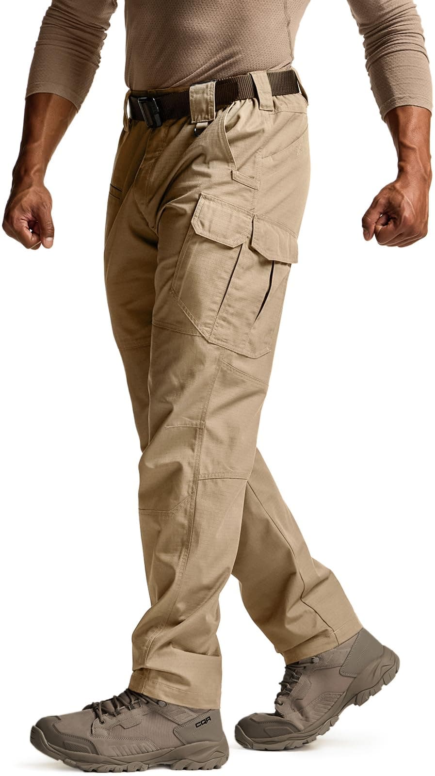 CQRMen's Tactical Pants, Water Resistant Ripstop Cargo Pants, Lightweight EDC Work Hiking Pants, Outdoor Apparel