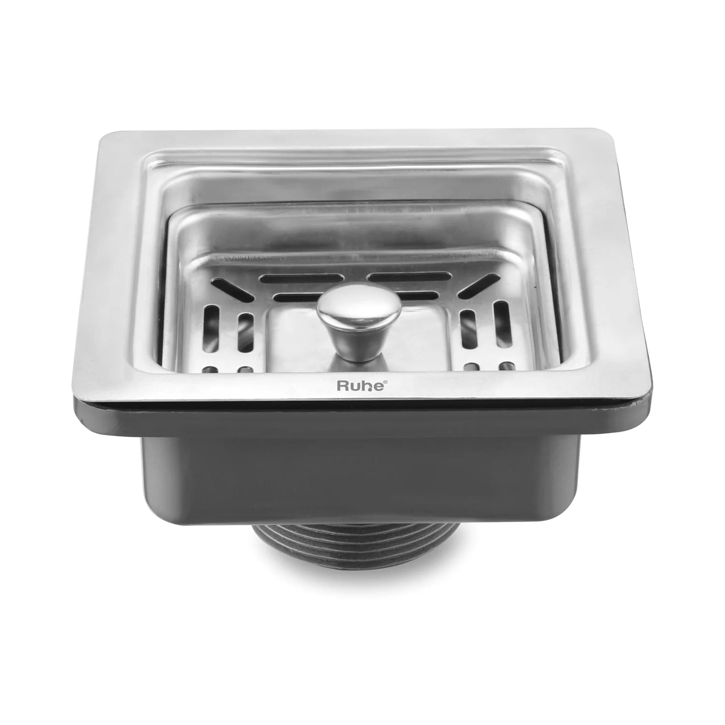 Ruhe® Square Sink Coupling for Kitchen Sink (4.5 Inches) | Stainless Steel Kitchen Sink Coupling Drain Outlet and Connector | Rust-Free, Corrosion-Resistant | Silver