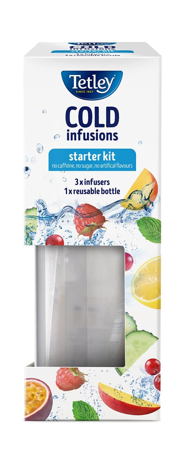 Tetley Cold Infusions Starter Kit 3pk Variety + 650ml Bottle, Single Unit