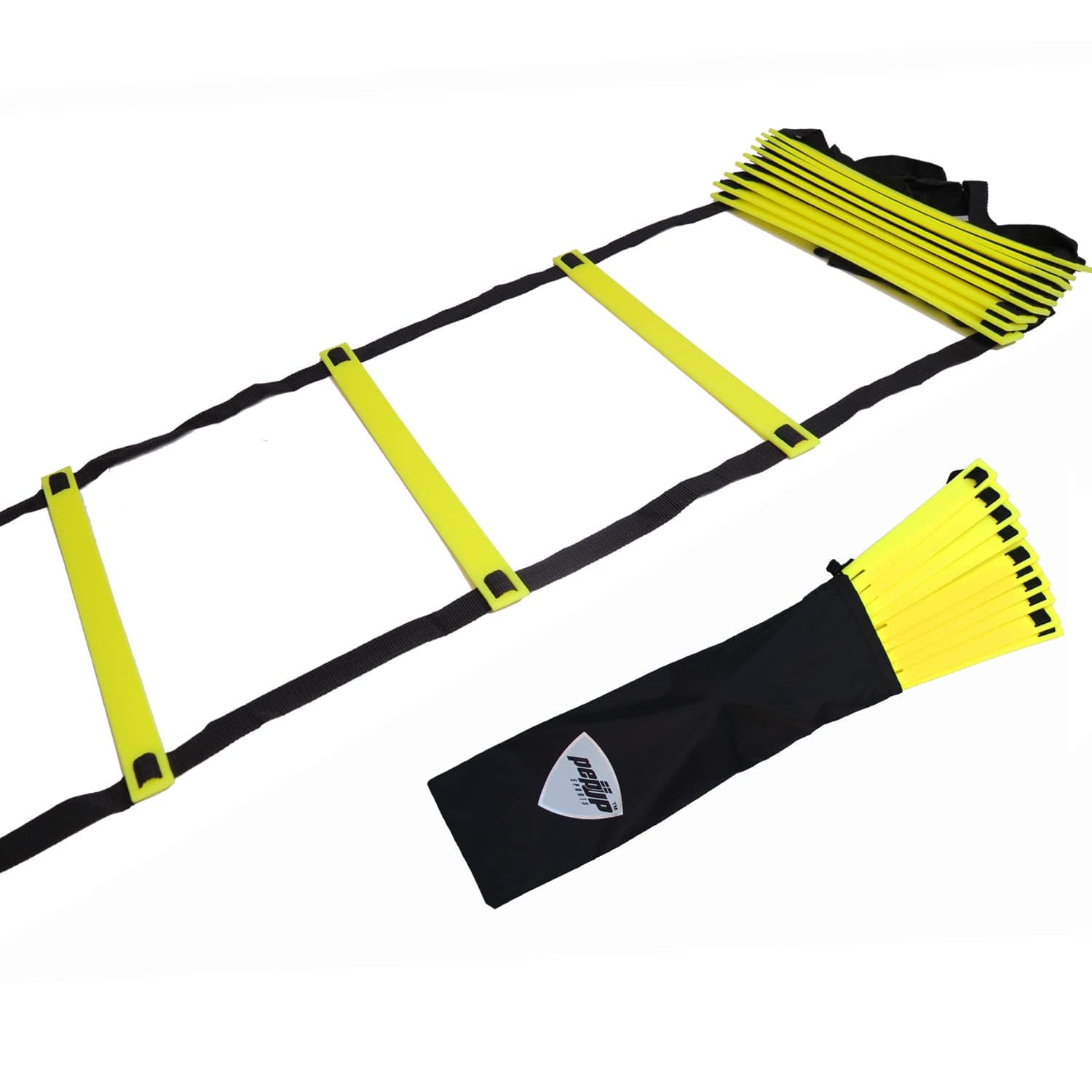 Super Flat 8 Rungs Adjustable Speed Agility Ladder with Free Carry Bag, 11'