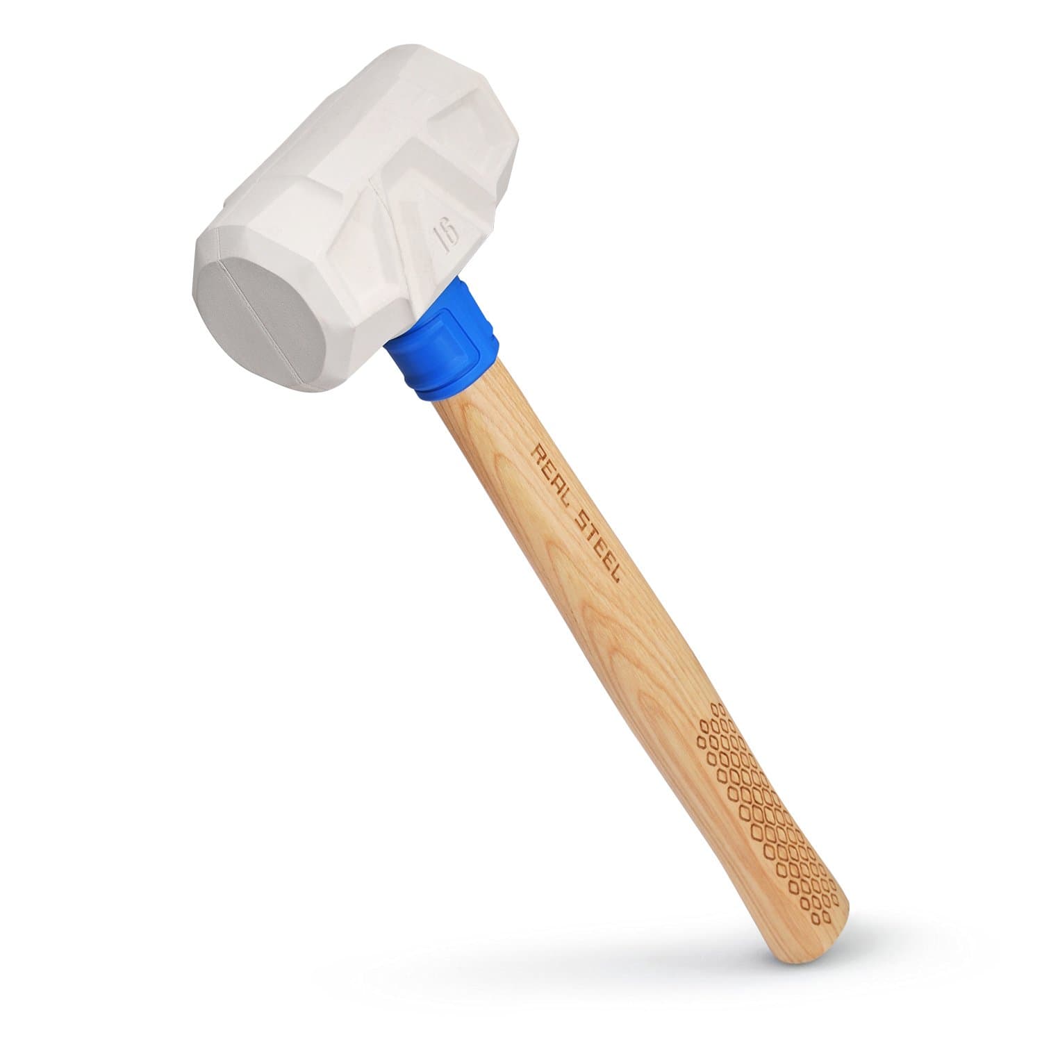 White 16 Oz Rubber Mallet Hammer with Hickory Wood Handle for Flooring Woodworking et 0315