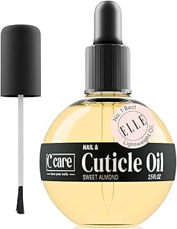 C CARE Sweet Almond Cuticle Oil For Nails - Stocking Stuffer Holiday Gift - Repairs Cuticles Overnight - Moisturizes and Strengthens Nails and Cuticles - Dropper & Brush included - 2.5oz