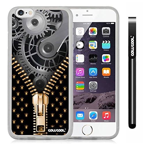 CowCool Apple iphone 6 4.7 Inch Soft Silicone Gear zipper Transparent Shell Single Layer Protective Case (Style1)