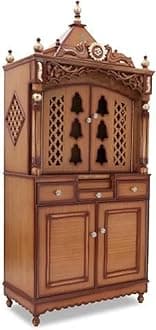 Home Temple | Puja Mandir |Wall Hanging & Table Top Wooden Pooja / Wall and /Home Decor Beautiful BY USHEAVENHANDICRAFTS, Brown
